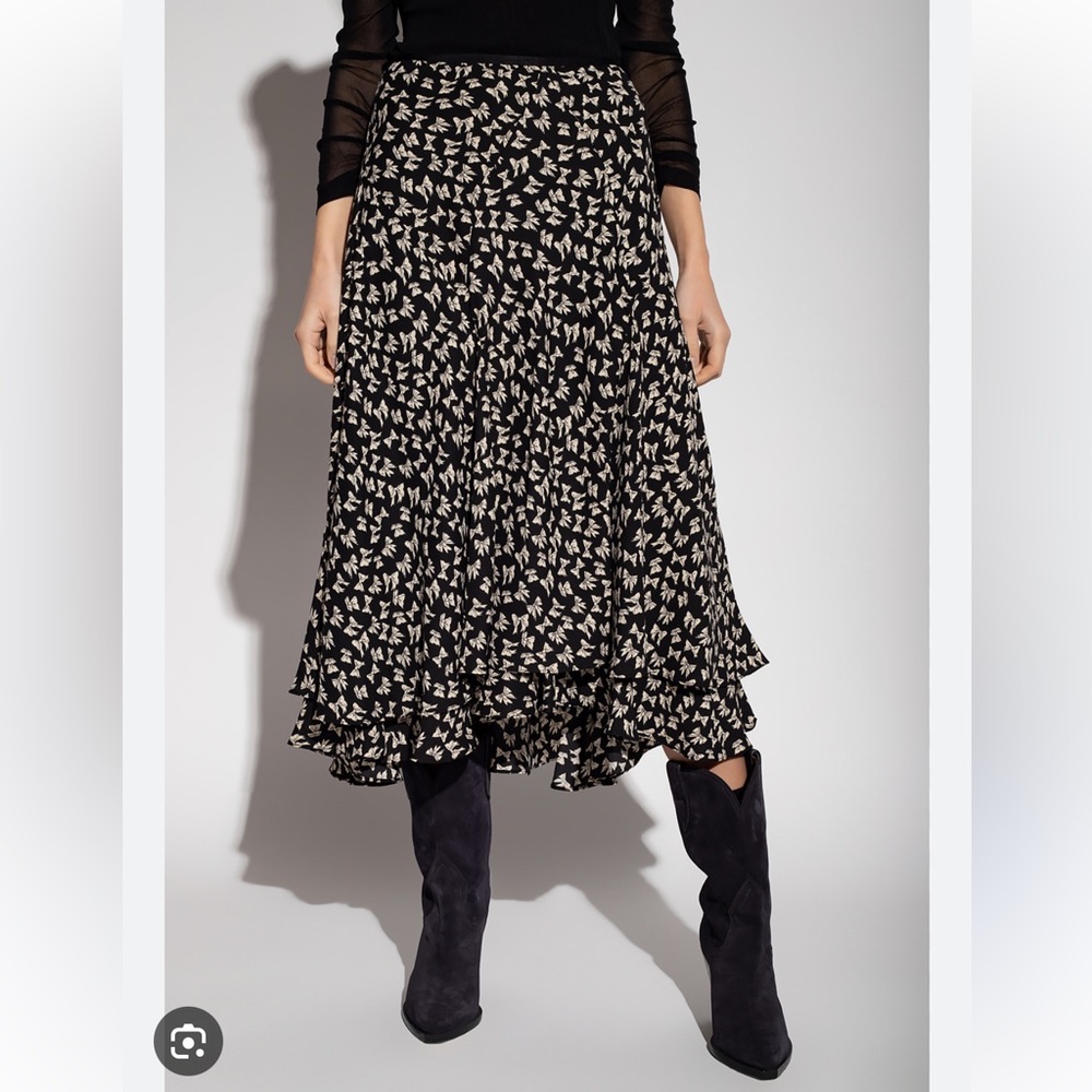 DIANE VON Furstenberg Debra Bow Skirt High Waist Women’s SZ XS/Small Black White